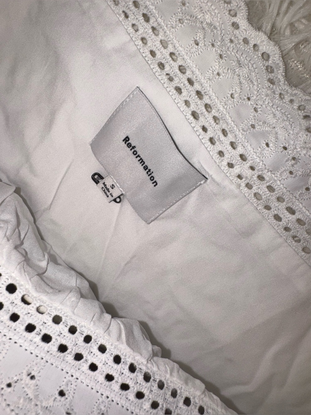 NEW Reformation Joliette cotton mini white dress sz S - Picture 5 of 8